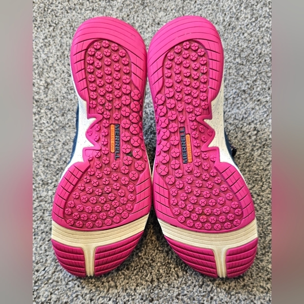 Merrell Womens J69938 Allout Shine Blue Wing Shoe Blue/Fucshia Barefoot Size 7.5 - Picture 5 of 10